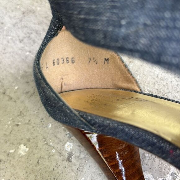 Stuart Weitzman, antique denim lace up platforms - Picture 9 of 10